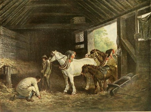 The inside of a stable